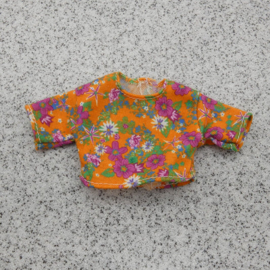 Barbie Extra 10 Doll Shirt Top Orange Floral Crop Midriff 2021 Mattel GXF09