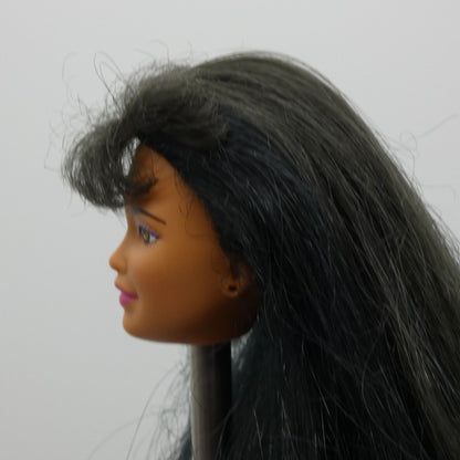 Barbie Pearl Beach Kira Doll Head Black Hair Brown Eyes Medium Light Skin 18580