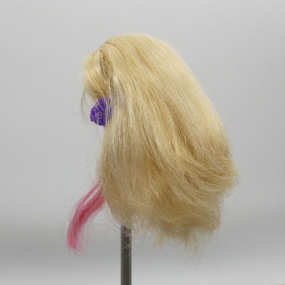 Barbie Doll Head Only Generation Girl CEO Face Blonde Pink Hair Extension Clip