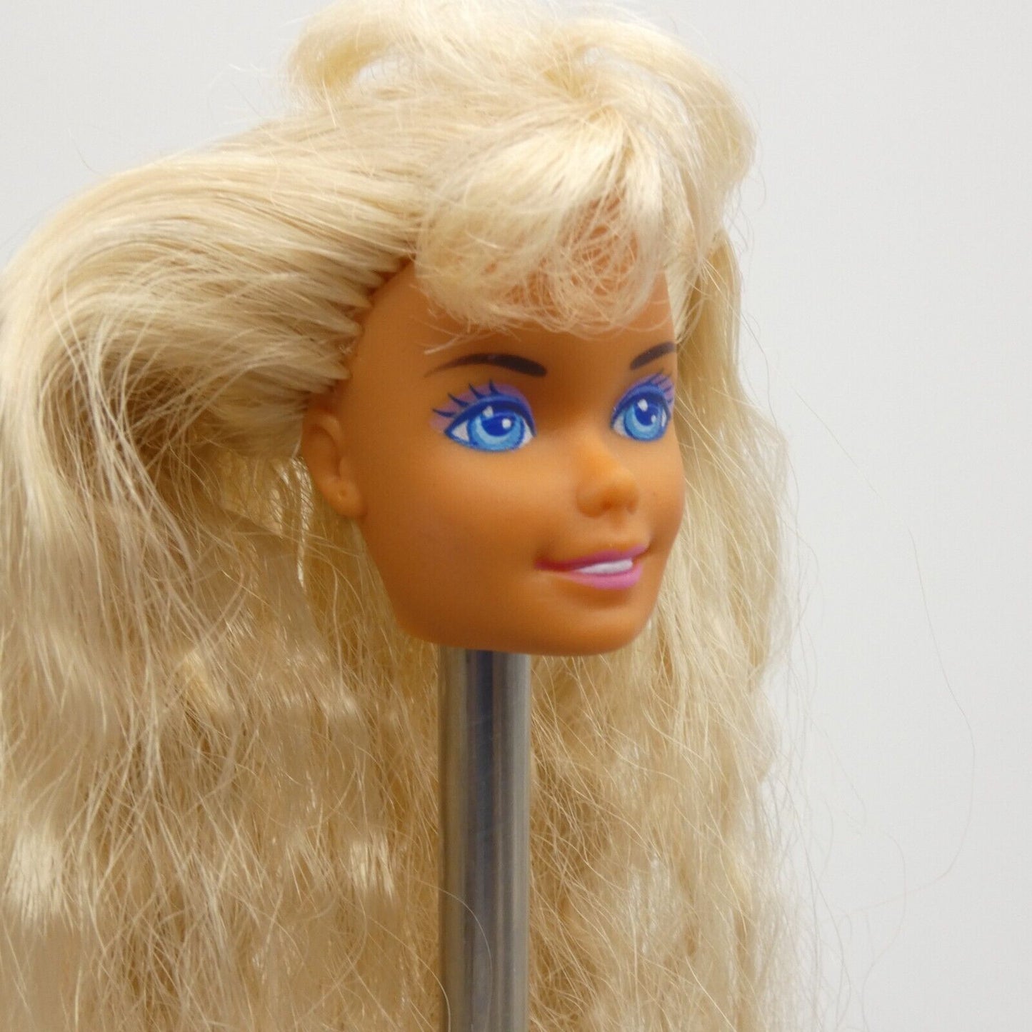 Barbie Beach Blast Doll Head SuperStar Face Bangs Crimped Hair 1988 Mattel 3237