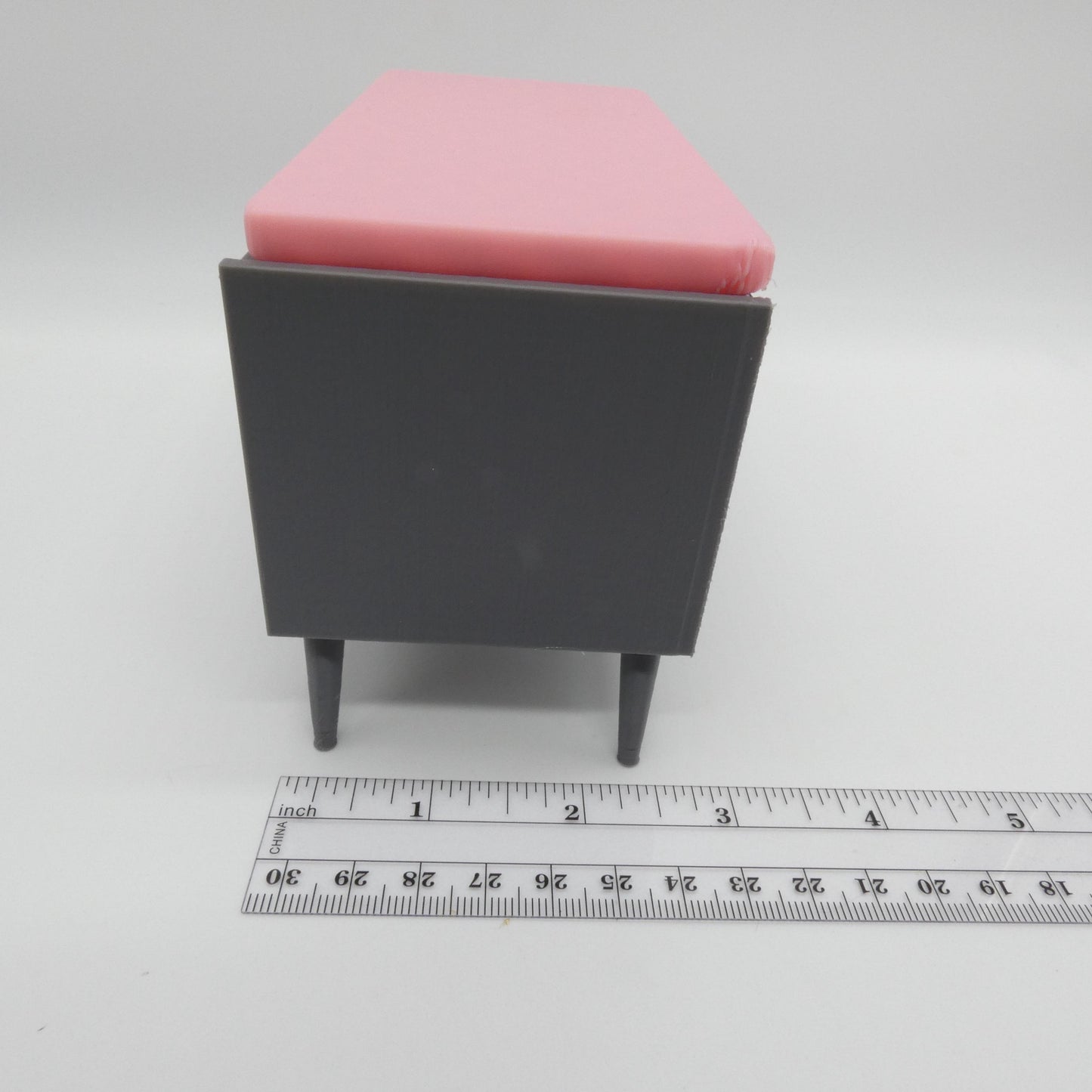 1/6 Scale Doll Furniture Shoe Cubby Storage Bench Gray With Pink Top Pad Barbie Integrity Toys FR Bratz 1:6 Diorama
