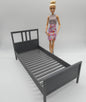 1/6 Scale Doll Furniture Bed Frame Gray Single Twin Ikea Hemnes Style 3 Piece Barbie Integrity Toys FR Bratz 1:6 Diorama