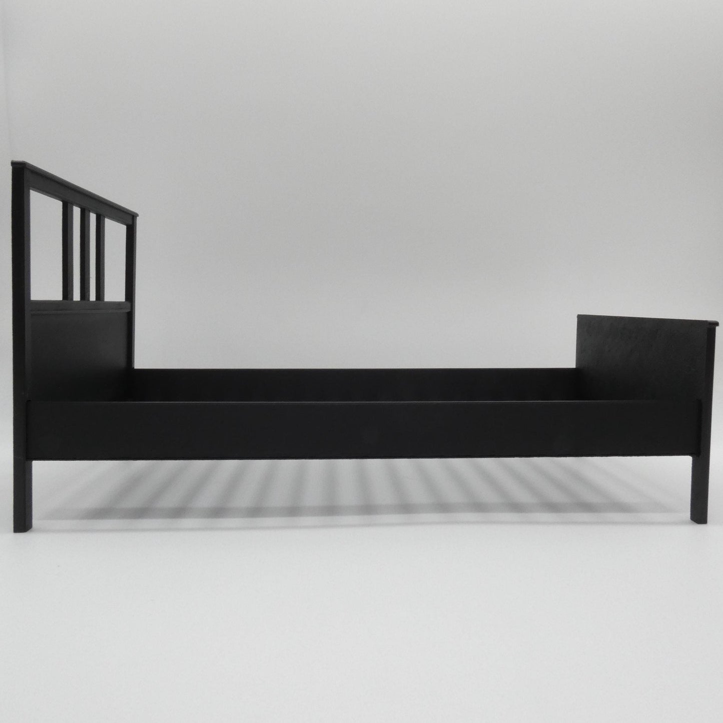 1/6 Scale Doll Furniture Bed Frame Black Single Twin Ikea Hemnes Style 3 Piece Barbie Integrity Toys FR Bratz 1:6 Diorama