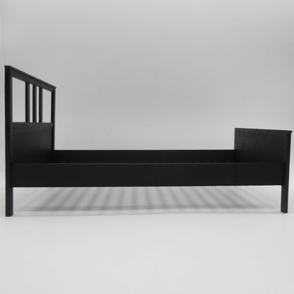 1/6 Scale Doll Furniture Bed Frame Black Single Twin Ikea Hemnes Style 3 Piece Barbie Integrity Toys FR Bratz 1:6 Diorama