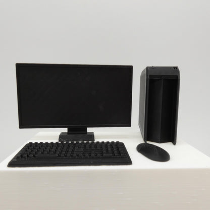 1/6 Scale Doll Furniture Decor Home Computer Black CPU Keyboard Mouse Monitor Barbie Integrity Toys FR Bratz 1:6 Diorama