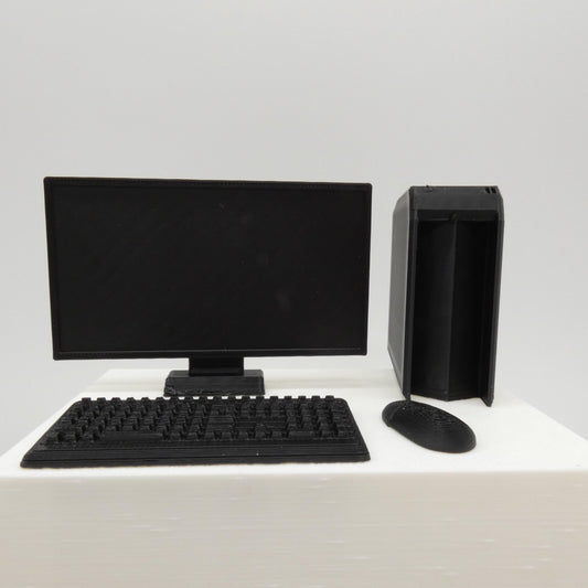 1/6 Scale Doll Furniture Decor Home Computer Black CPU Keyboard Mouse Monitor Barbie Integrity Toys FR Bratz 1:6 Diorama