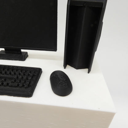 1/6 Scale Doll Furniture Decor Home Computer Black CPU Keyboard Mouse Monitor Barbie Integrity Toys FR Bratz 1:6 Diorama