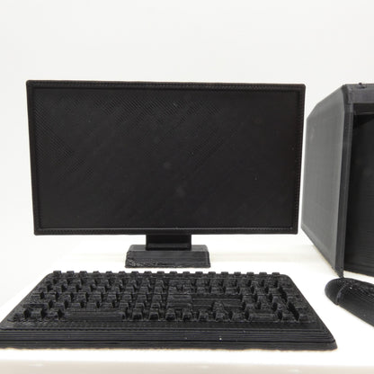 1/6 Scale Doll Furniture Decor Home Computer Black CPU Keyboard Mouse Monitor Barbie Integrity Toys FR Bratz 1:6 Diorama