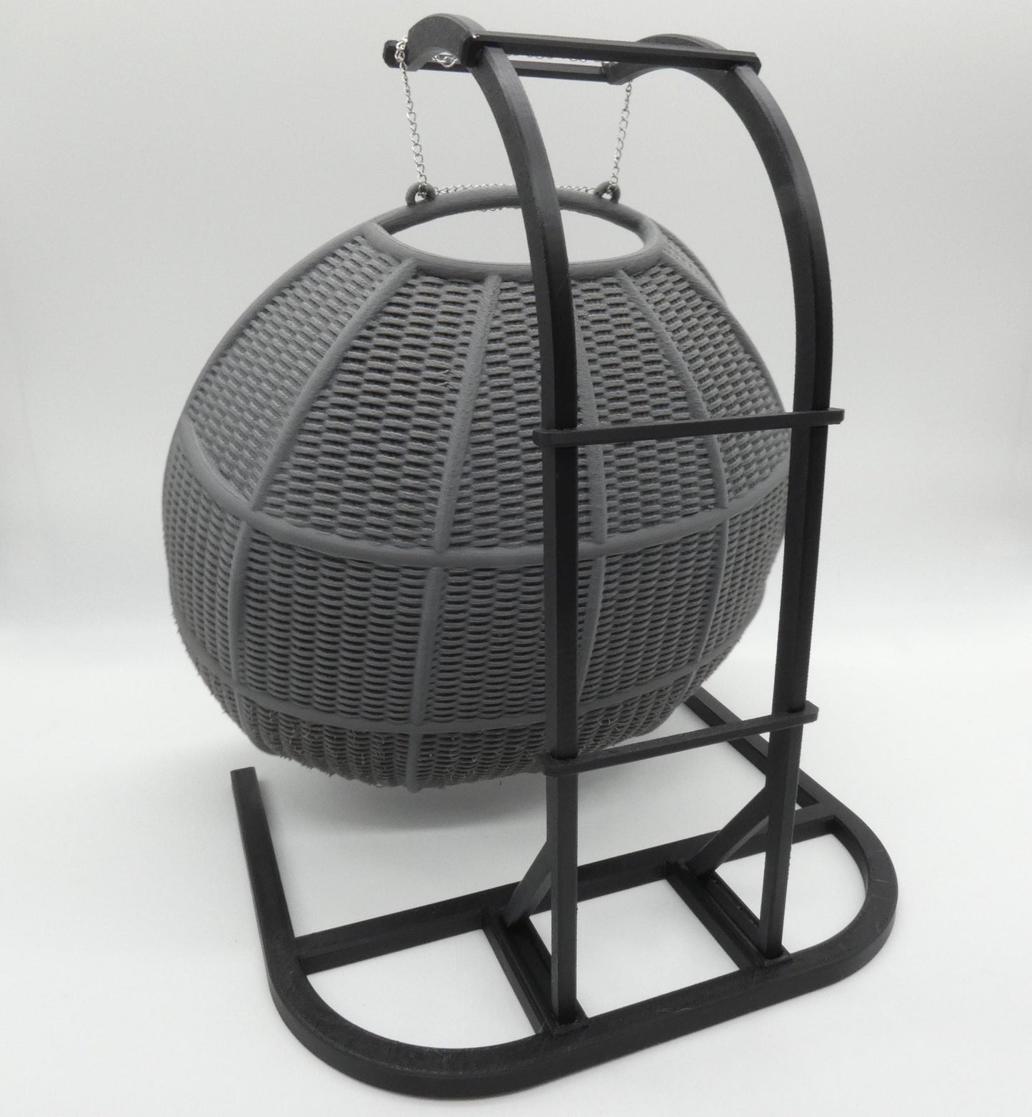 1/6 Scale Doll Furniture Decor Hanging Wicker Gray Porch Swing With White Seat Pad Chain Attach Barbie Integrity Toys FR Bratz 1:6 Diorama