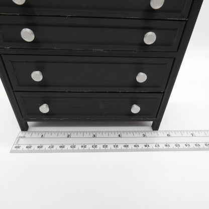 1/6 Scale Doll Furniture Decor Bedroom Black 4 Operable Drawer Dresser Silver Knobs Barbie Integrity FR 1:6 Diorama