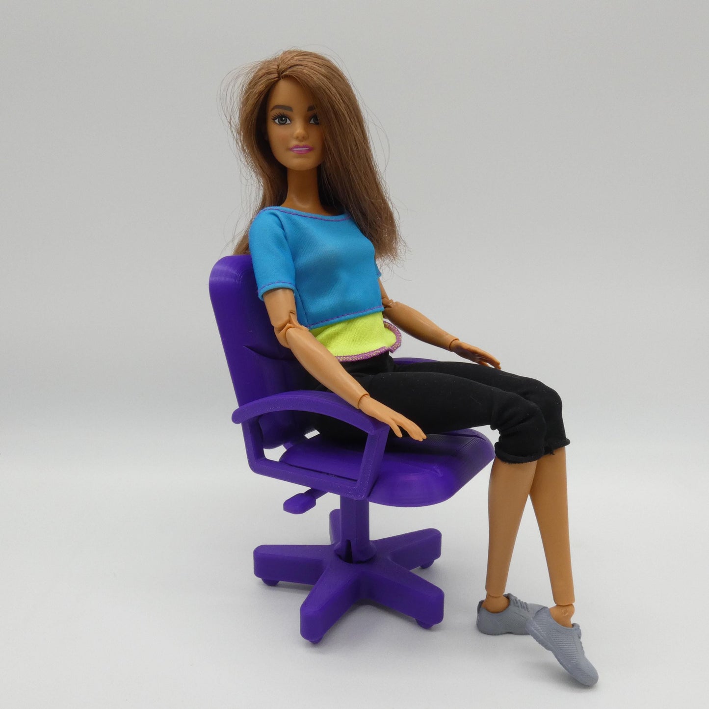 1/6 Scale Doll Furniture Desk Office Chair With Armrests Barbie Ken Integrity Toys FR Bratz 1:6 Diorama