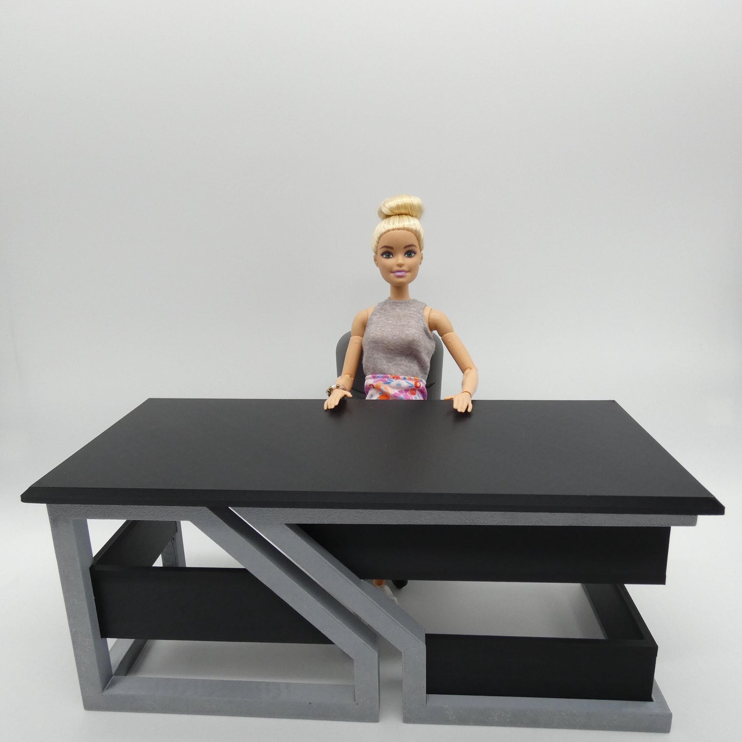 1/6 Scale Doll Furniture Desk Geometric Two Color Worktable Barbie Ken Integrity Toys FR Bratz 1:6 Diorama