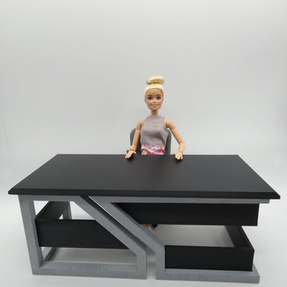 1/6 Scale Doll Furniture Desk Geometric Two Color Worktable Barbie Ken Integrity Toys FR Bratz 1:6 Diorama