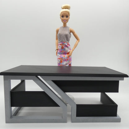 1/6 Scale Doll Furniture Desk Geometric Two Color Worktable Barbie Ken Integrity Toys FR Bratz 1:6 Diorama