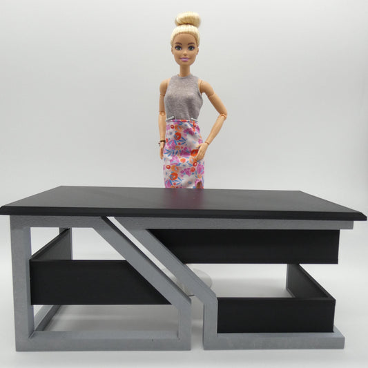 1/6 Scale Doll Furniture Desk Geometric Two Color Worktable Barbie Ken Integrity Toys FR Bratz 1:6 Diorama