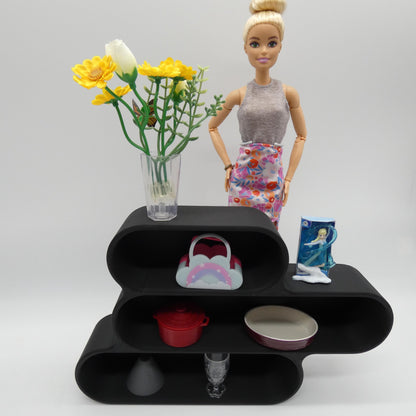 1/6 Scale Doll Furniture Bookcase Only 3 Tier Shelves Barbie Ken Integrity Toys FR Bratz 1:6 Diorama