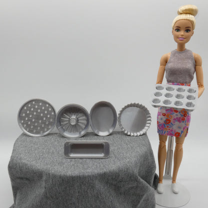 1/6 Scale Doll Furniture Set of Baking Pans Choose Your Color Barbie Ken Integrity Toys FR Bratz 1:6 Diorama