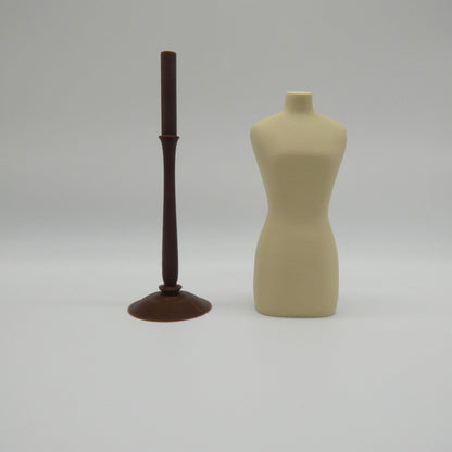 1/6 Scale Doll Furniture Dress Form Tan Mannequin On Brown Stand OR Choose Your Own Colors Barbie Ken Integrity Toys FR Bratz 1:6 Diorama