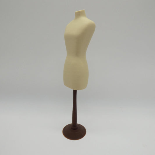 1/6 Scale Doll Furniture Dress Form Tan Mannequin On Brown Stand OR Choose Your Own Colors Barbie Ken Integrity Toys FR Bratz 1:6 Diorama