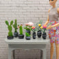 1/6 Scale Doll Set of 8 Flower Vases Succulent Planters Black White For Barbie Integrity Toys FR Bratz 1:6 Diorama
