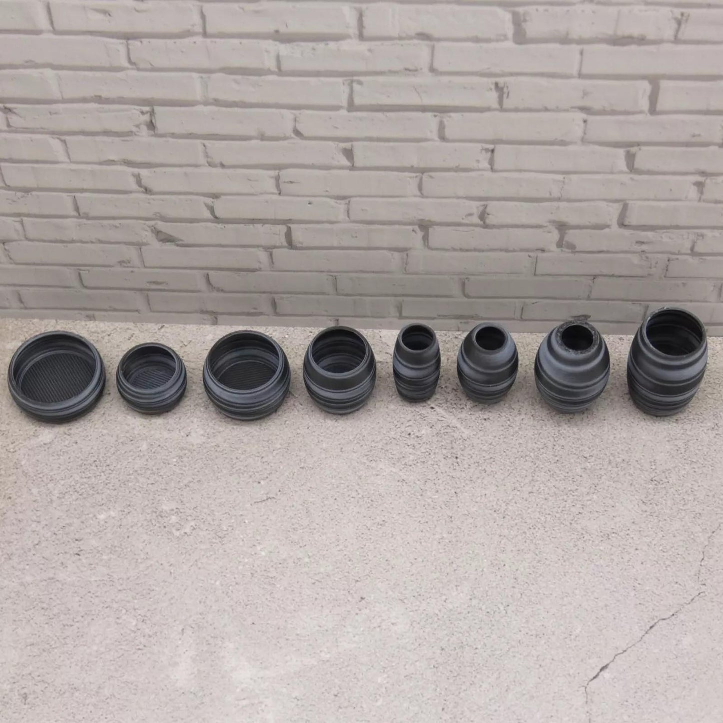 1/6 Scale Doll Set of 8 Flower Vases Succulent Planters Black White For Barbie Integrity Toys FR Bratz 1:6 Diorama