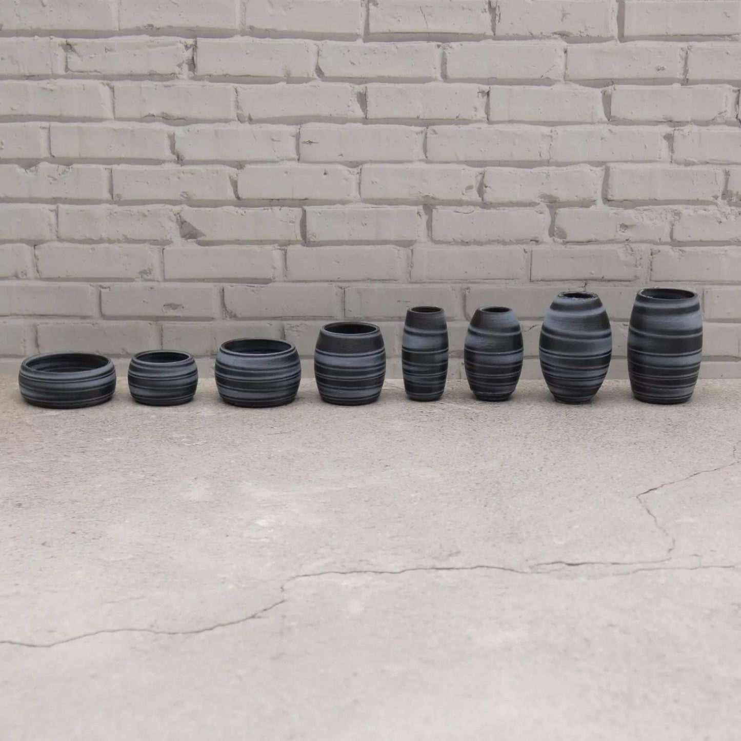 1/6 Scale Doll Set of 8 Flower Vases Succulent Planters Black White For Barbie Integrity Toys FR Bratz 1:6 Diorama