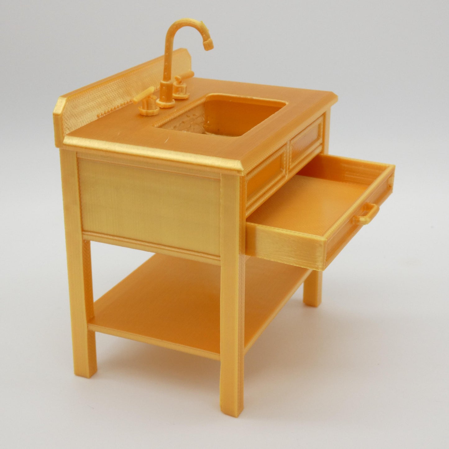 1/6 Scale Doll Furniture Bathroom Single Sink Gray Cabinet White Marbled Top OR Choose Your Own Colors 1:6 Barbie Integrity FR Bratz Diorama