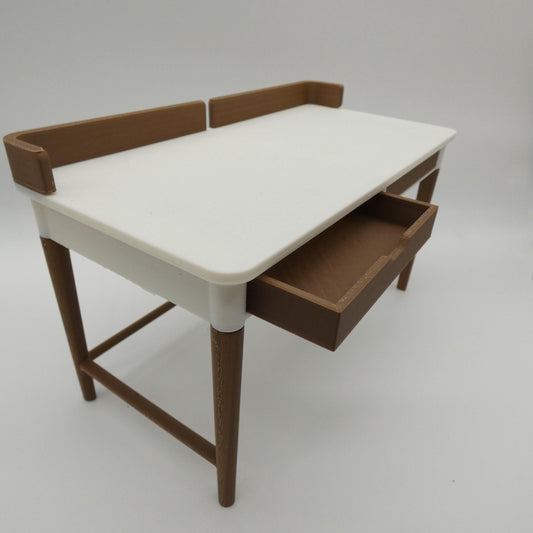 1/6 Scale Doll Furniture Student Desk Two Tone Worktable Top, Drawers, Legs Choose Your Colors Barbie Integrity Toys FR Bratz 1:6 Diorama