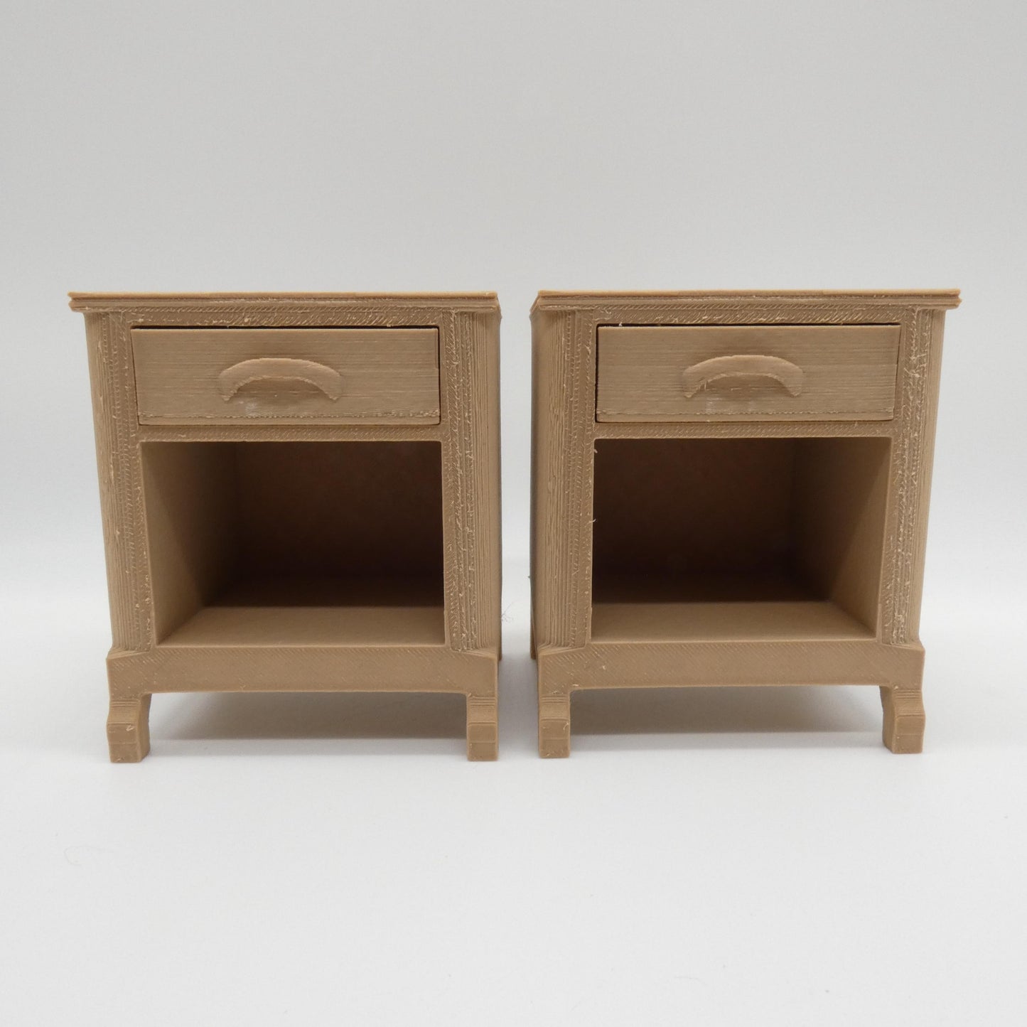 1/6 Scale Doll Furniture Pair of Nightstands Light Brown Wood Tone Barbie Integrity Toys FR Bratz Diorama