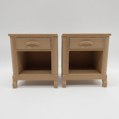 1/6 Scale Doll Furniture Pair of Nightstands Light Brown Wood Tone Barbie Integrity Toys FR Bratz Diorama