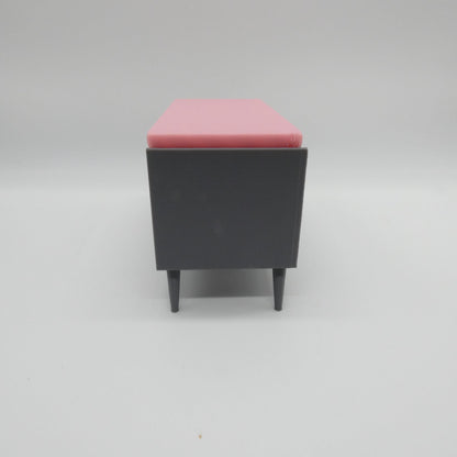 1/6 Scale Doll Furniture Shoe Cubby Storage Bench Gray With Pink Top Pad Barbie Integrity Toys FR Bratz 1:6 Diorama