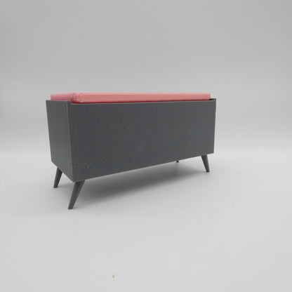 1/6 Scale Doll Furniture Shoe Cubby Storage Bench Gray With Pink Top Pad Barbie Integrity Toys FR Bratz 1:6 Diorama