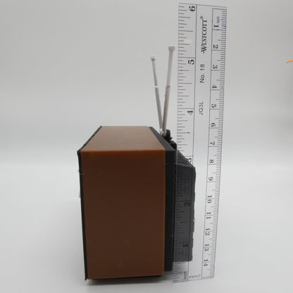 1/6 Scale Doll Furniture Decor Retro TV Tube Television Brown Wood Like Case Rabbit Ear Antennas Barbie Integrity Toys FR Bratz 1:6 Diorama