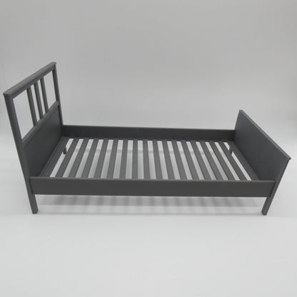 1/6 Scale Doll Furniture Bed Frame Gray Single Twin Ikea Hemnes Style 3 Piece Barbie Integrity Toys FR Bratz 1:6 Diorama