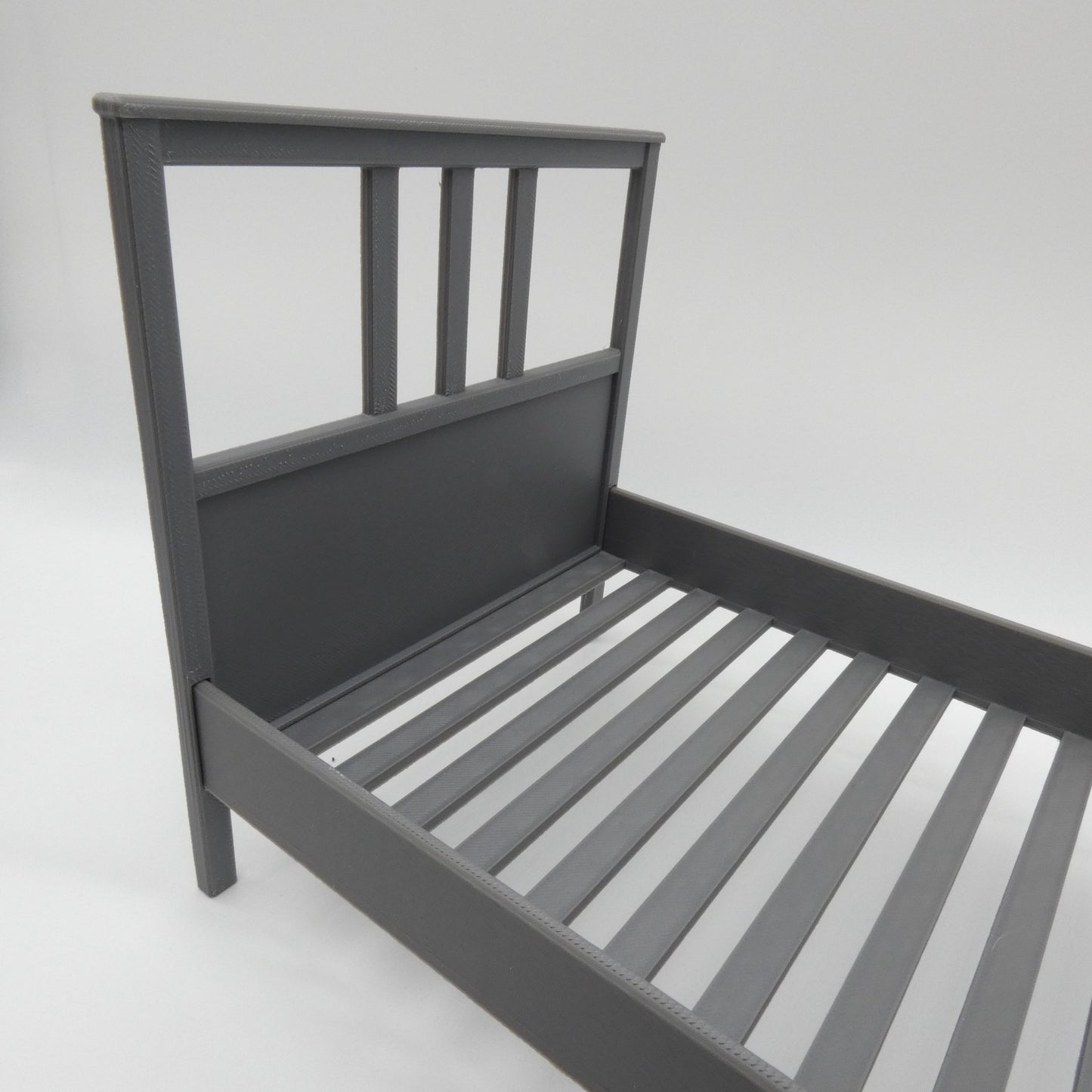 1/6 Scale Doll Furniture Bed Frame Gray Single Twin Ikea Hemnes Style 3 Piece Barbie Integrity Toys FR Bratz 1:6 Diorama