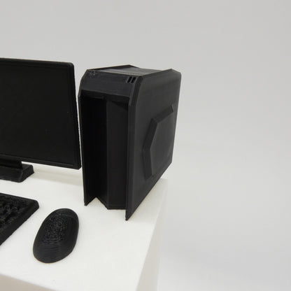 1/6 Scale Doll Furniture Decor Home Computer Black CPU Keyboard Mouse Monitor Barbie Integrity Toys FR Bratz 1:6 Diorama