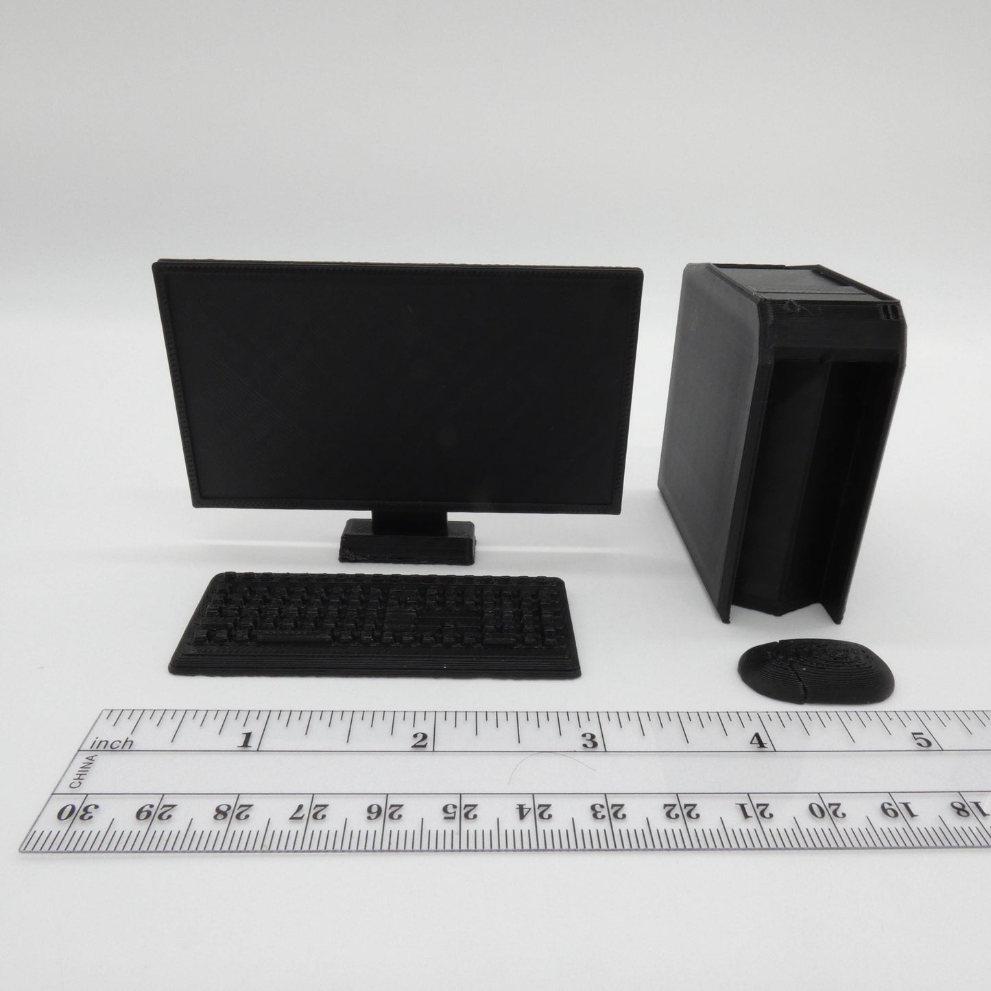 1/6 Scale Doll Furniture Decor Home Computer Black CPU Keyboard Mouse Monitor Barbie Integrity Toys FR Bratz 1:6 Diorama