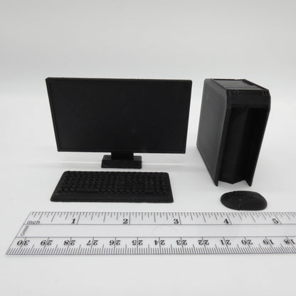 1/6 Scale Doll Furniture Decor Home Computer Black CPU Keyboard Mouse Monitor Barbie Integrity Toys FR Bratz 1:6 Diorama