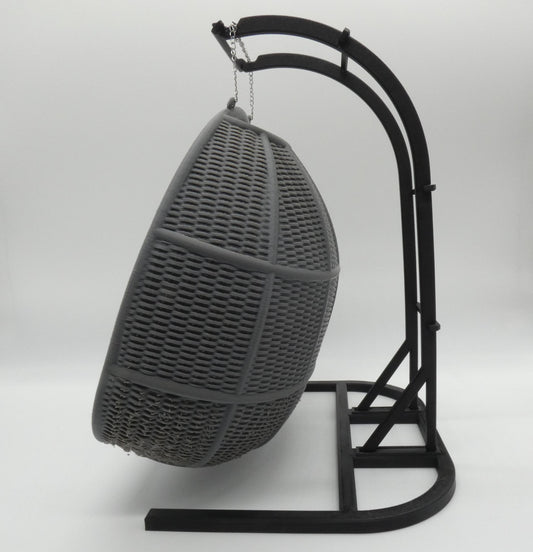 1/6 Scale Doll Furniture Decor Hanging Wicker Gray Porch Swing With White Seat Pad Chain Attach Barbie Integrity Toys FR Bratz 1:6 Diorama