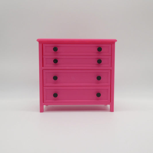 1/6 Scale Doll Furniture Decor Bedroom Magenta 4 Operable Drawer Dresser Barbie Integrity FR 1:6 Diorama