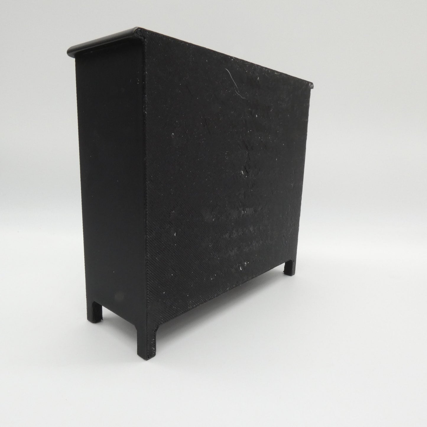 1/6 Scale Doll Furniture Decor Bedroom Black 4 Operable Drawer Dresser Silver Knobs Barbie Integrity FR 1:6 Diorama