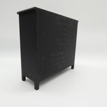 1/6 Scale Doll Furniture Decor Bedroom Black 4 Operable Drawer Dresser Silver Knobs Barbie Integrity FR 1:6 Diorama