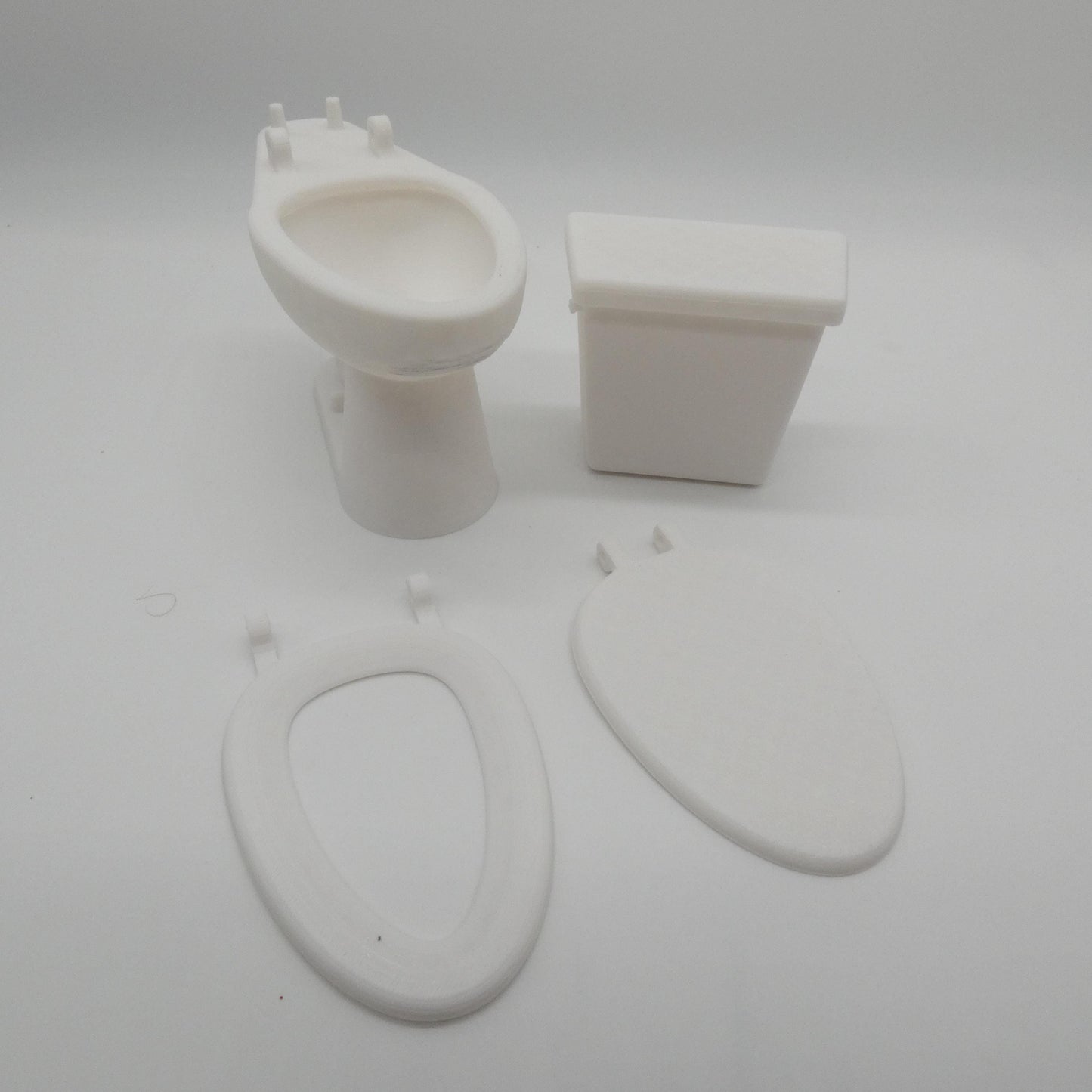 1/6 Scale Doll Furniture Bathroom Toilet White Tank Bowel Seat Lid Barbie Integrity FR 1:6 Diorama