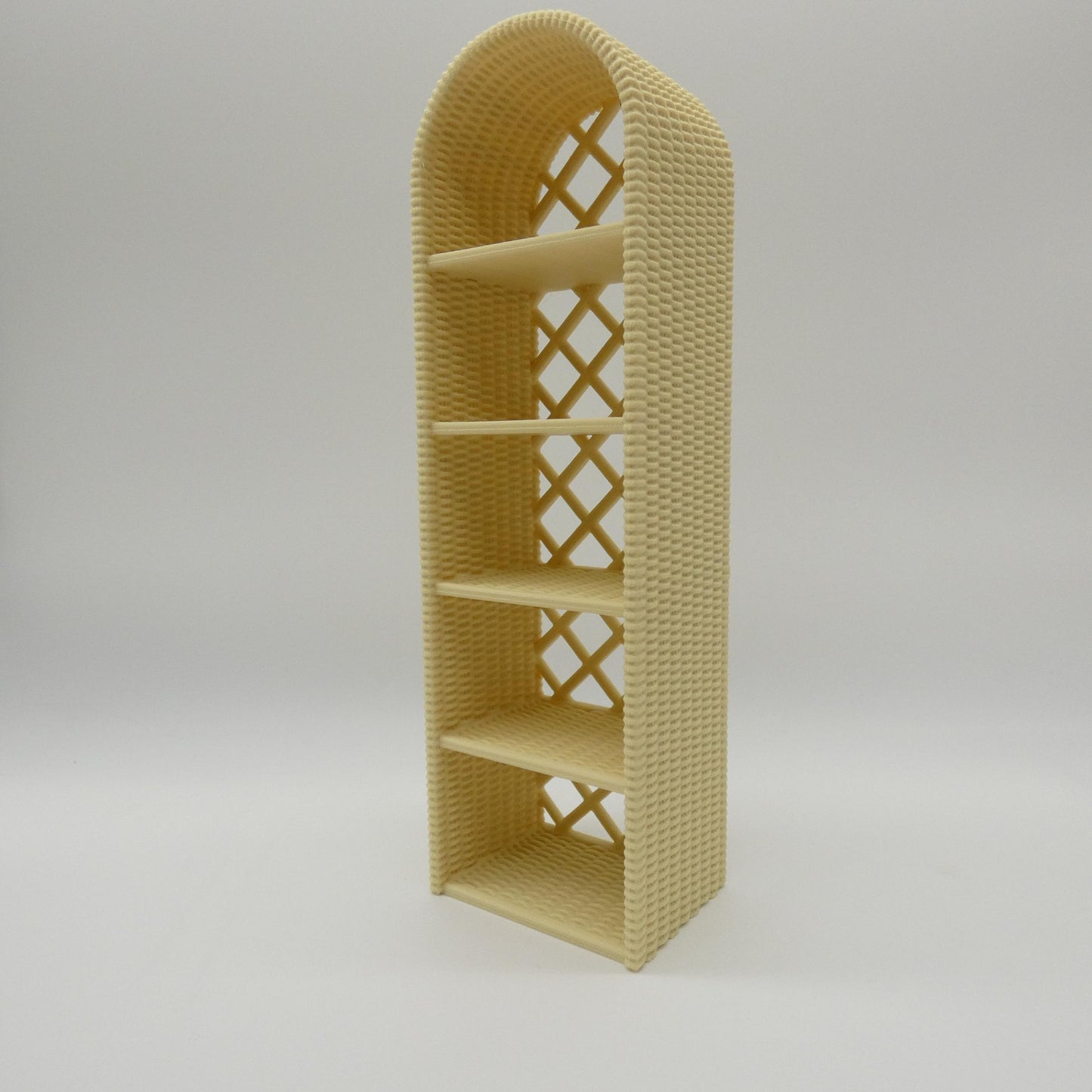 1/6 Scale Doll Furniture Wicker Style Display Stand Bookshelf Tan Beige Brown Barbie Integrity Toys FR Bratz 1:6 Diorama