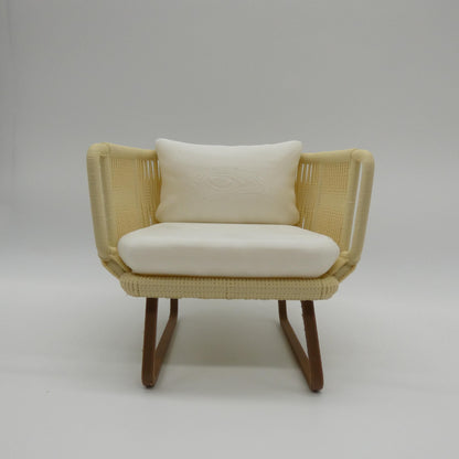 1/6 Scale Doll Furniture Wicker Style Chair Tan Beige Wood Like Legs Barbie Integrity Toys FR Bratz 1:6 Diorama