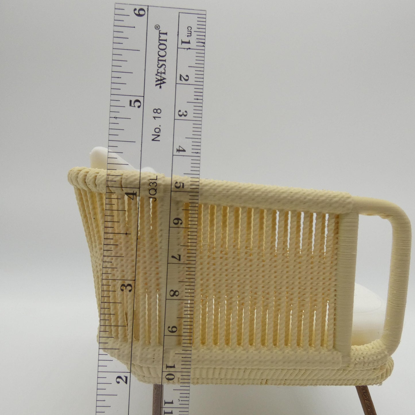 1/6 Scale Doll Furniture Wicker Style Chair Tan Beige Wood Like Legs Barbie Integrity Toys FR Bratz 1:6 Diorama