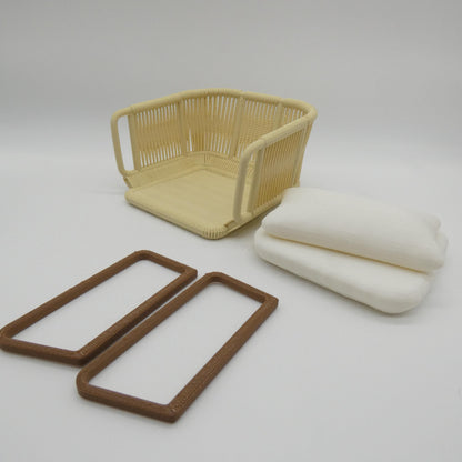 1/6 Scale Doll Furniture Wicker Style Chair Tan Beige Wood Like Legs Barbie Integrity Toys FR Bratz 1:6 Diorama