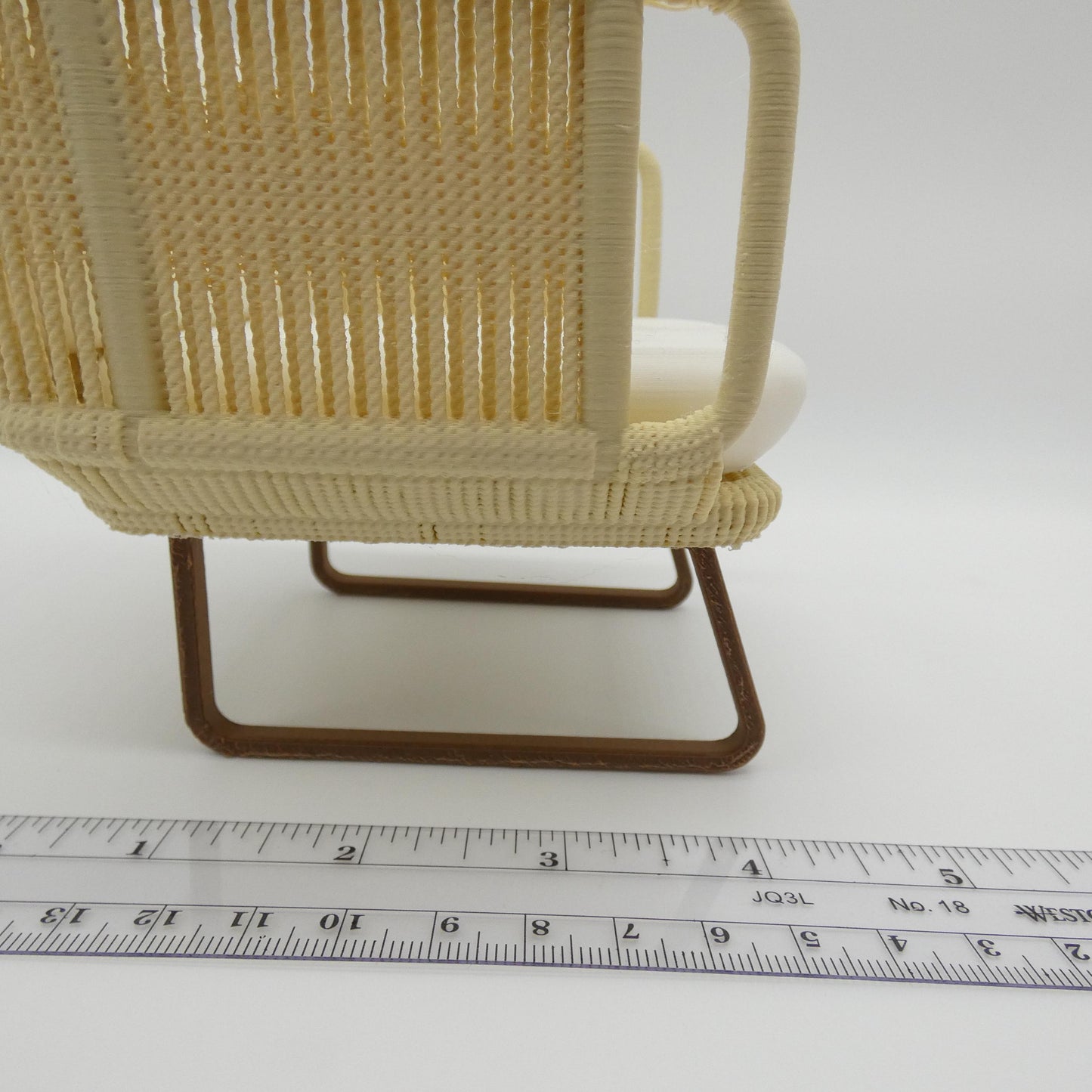 1/6 Scale Doll Furniture Wicker Style Chair Tan Beige Wood Like Legs Barbie Integrity Toys FR Bratz 1:6 Diorama