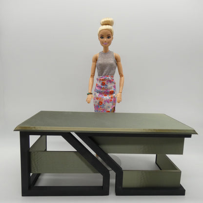 1/6 Scale Doll Furniture Desk Geometric Two Color Worktable Barbie Ken Integrity Toys FR Bratz 1:6 Diorama