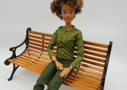 1/6 Scale Doll Furniture Park Bench Two Tone Choose Your Colors Porch City Park Barbie Ken Integrity Toys FR Bratz 1:6 Diorama